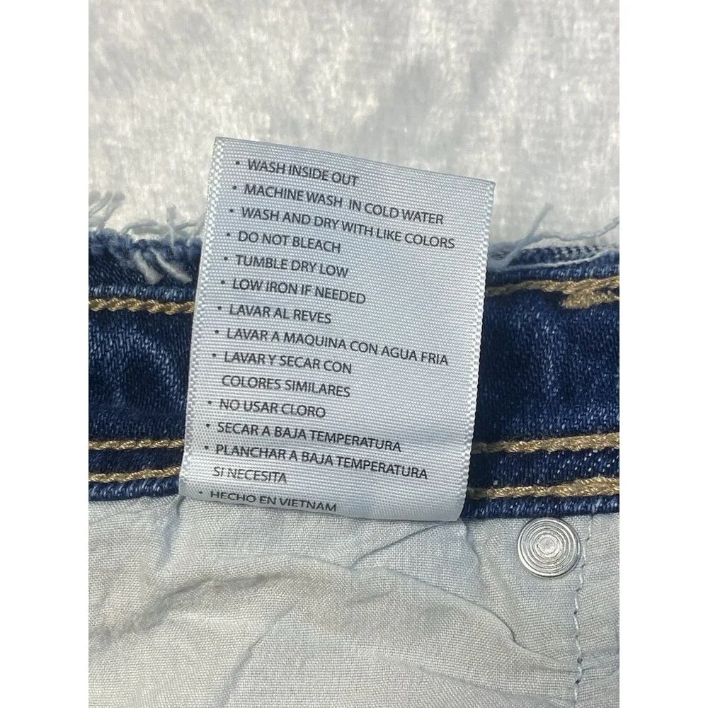 KanCan Jean Shorts Sz S Stretch Frayed Hem 5 In Inseam Medium Wash - Picture 6 of 9